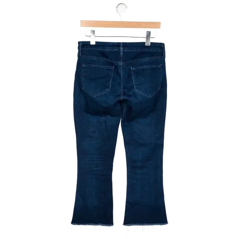 L’Agence Charlie Cropped Flare Low Rise Indigo Dark Wash Jeans 27